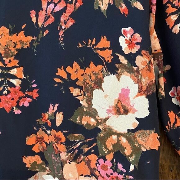 Lulu’s XS Blue Liberty Floral CottageCore Cold Shoulder Boho Flowy Dress - Picture 8 of 10